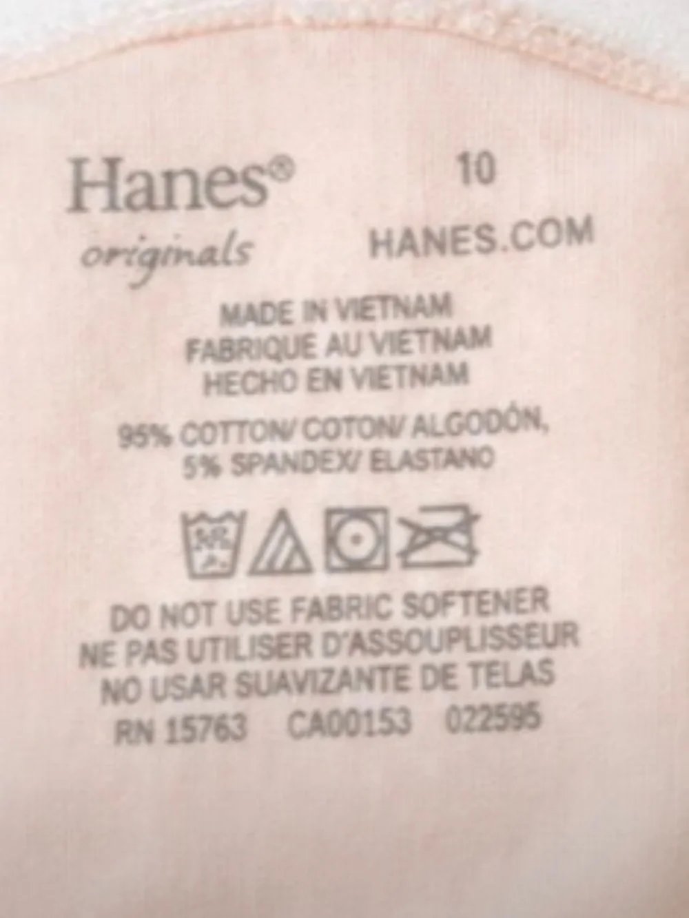 Hanes Originals Girls Underwear 6-Pack Size 10 NIP